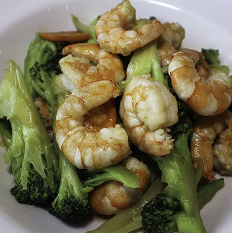 comida china brocoli camaron